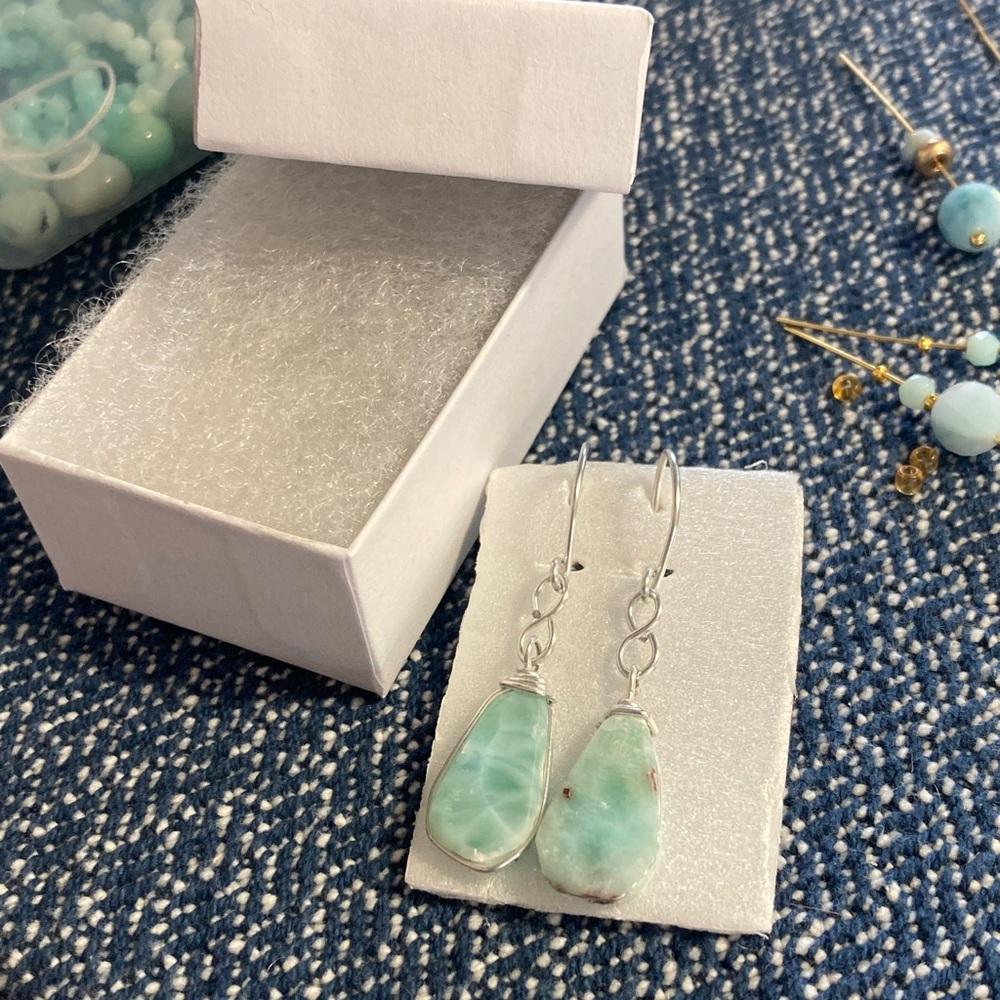 Larimar Earrings! Straight from the Dominican Republic